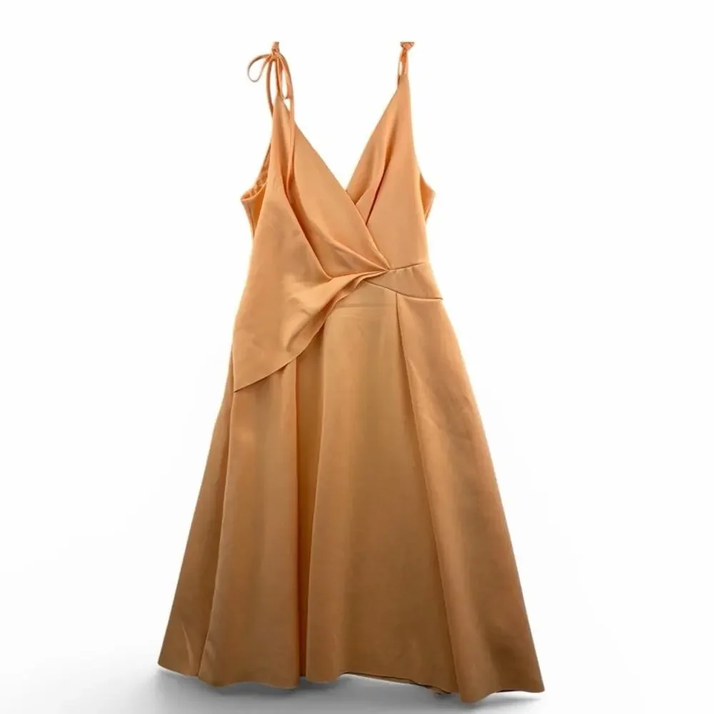 ASOS Design Tie Strap Formal Midi Dress - Apricot - Size 8 - Picture 4 of 9